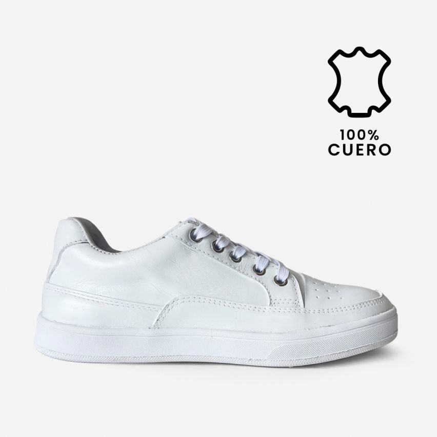 zapatilla  Puro Cuero  1101 -  Blanco