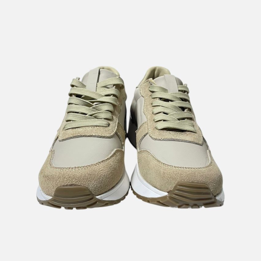 Zapatilla De Puro Cuero 1102beige 