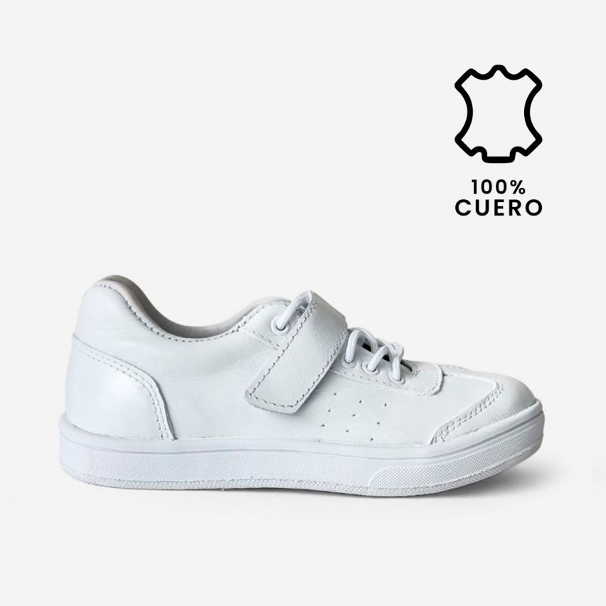 Zapatilla Puro Cuero 1104B - Blanco 