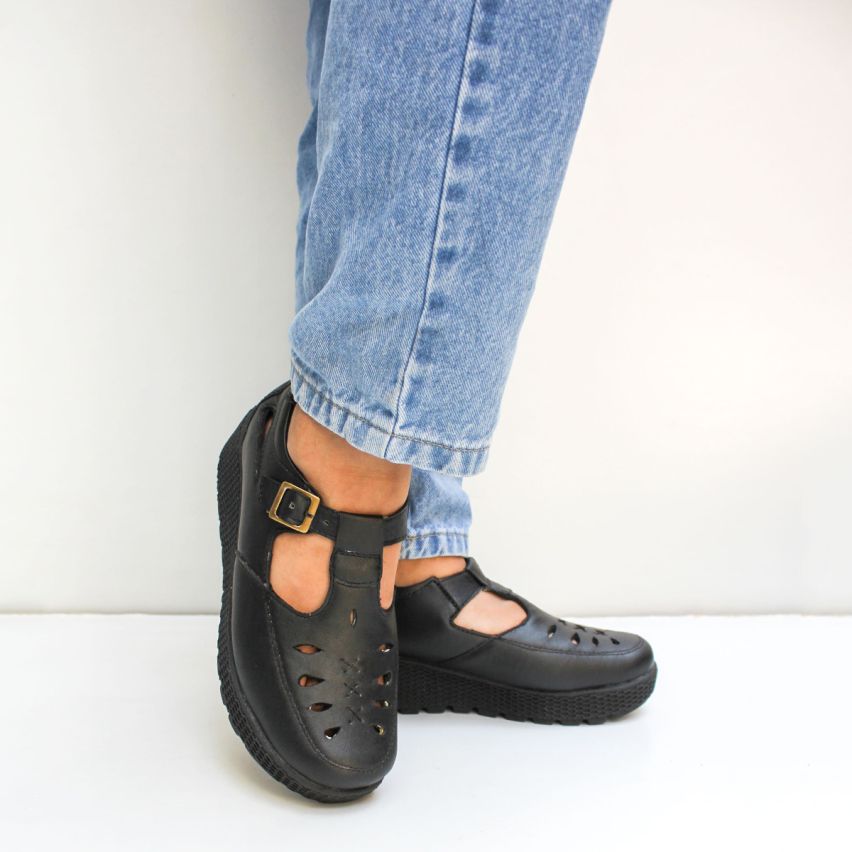 Zapato Puro Cuero 1108 Negro