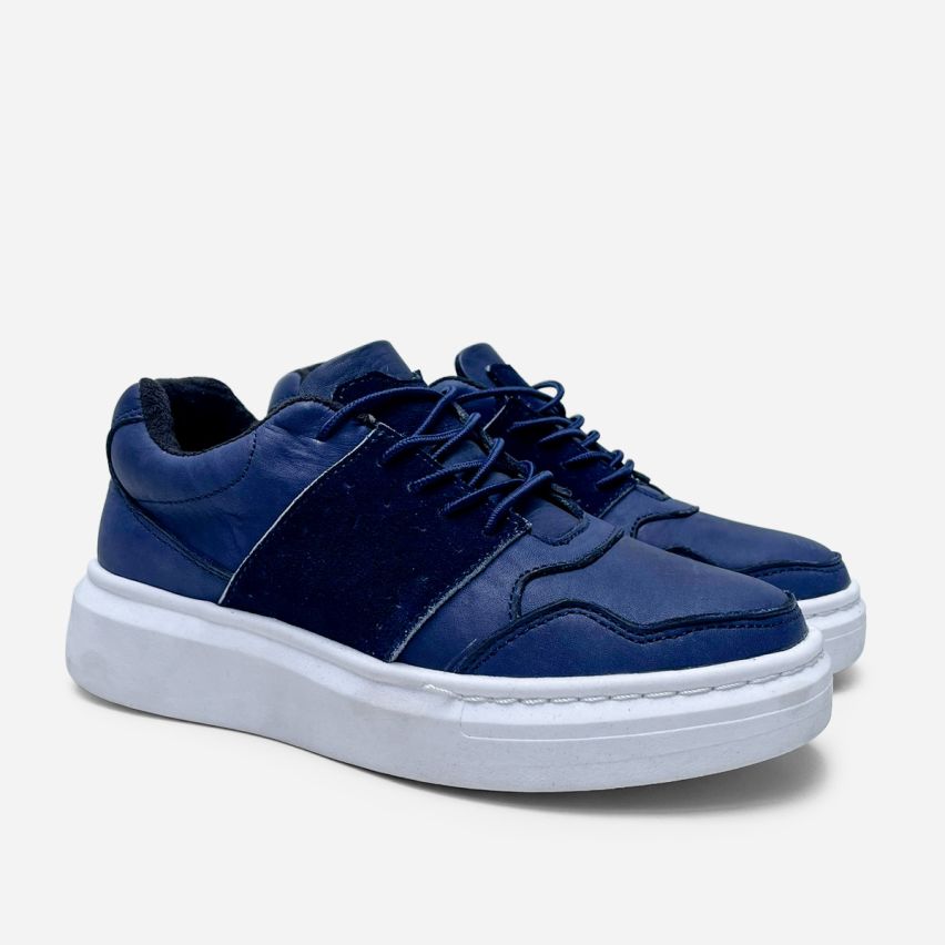 Zapatilla Puro Cuero 1109 Azul