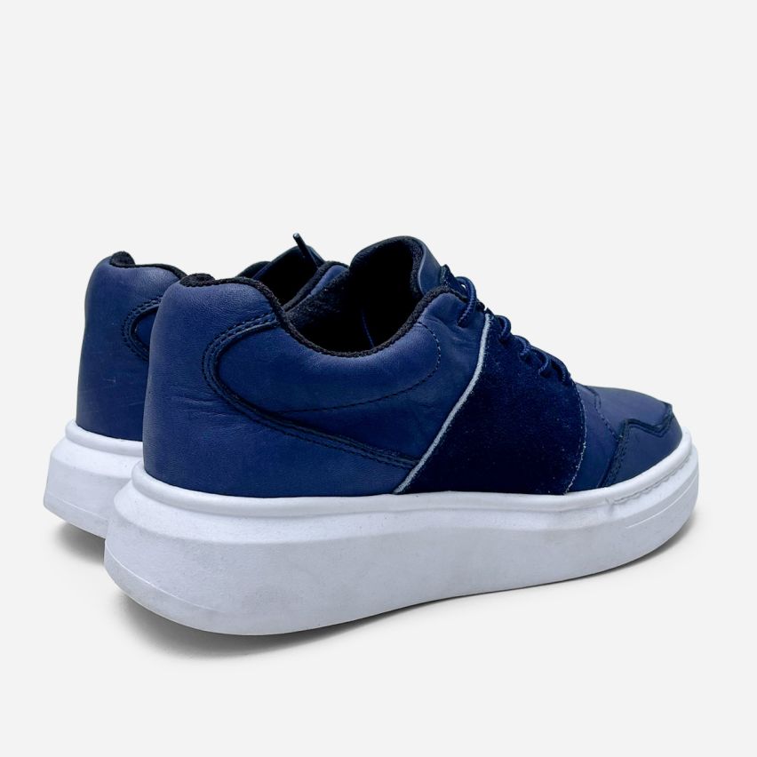 Zapatilla Puro Cuero 1109 Azul