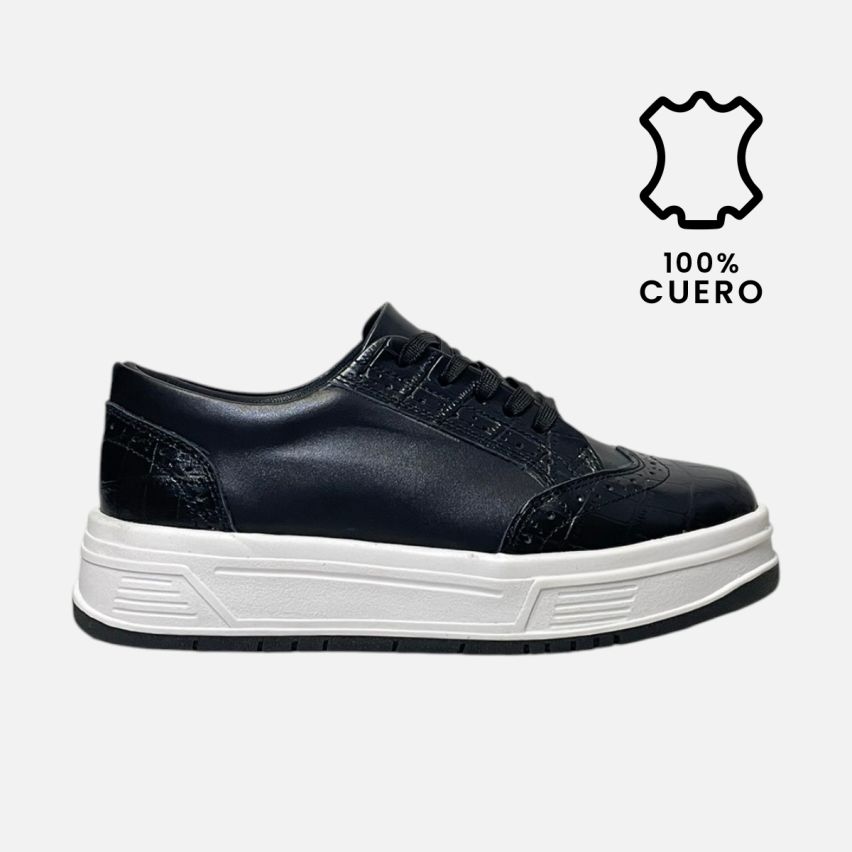 Zapatilla Puro Cuero 1125Negro