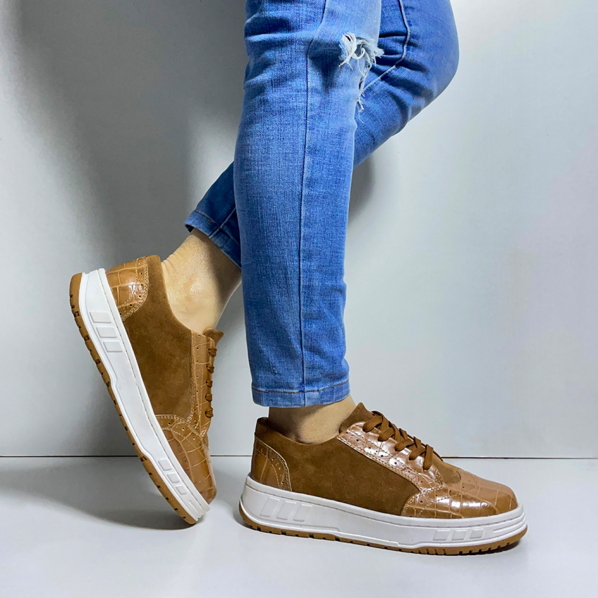 Zapatilla Puro Cuero 1125 Caramelo