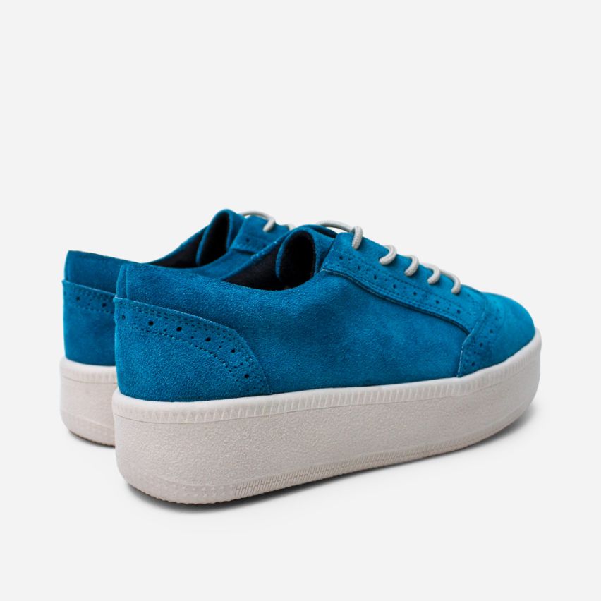 Zapatilla Puro Cuero 1125 Turquesa