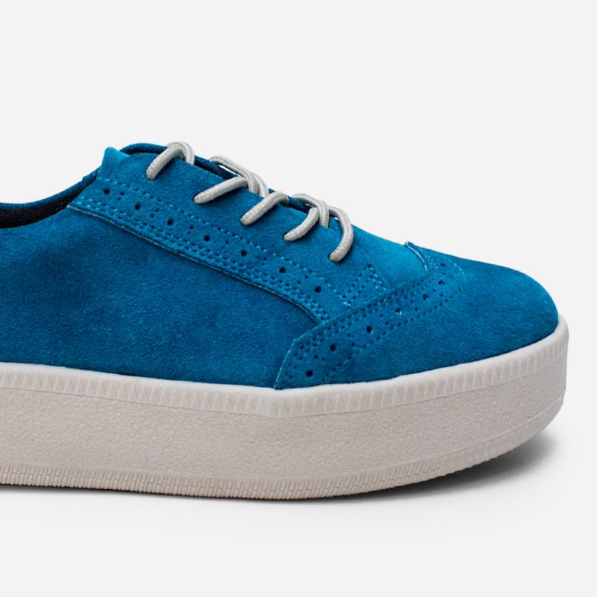 Zapatilla Puro Cuero 1125 Turquesa