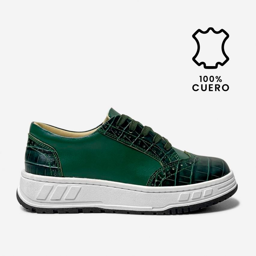 Zapatilla Puro Cuero 1125 Verde