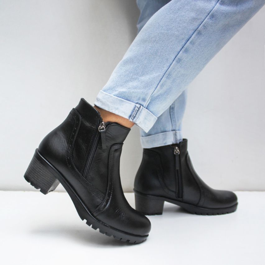 Botin Puro Cuero 1162 Negro