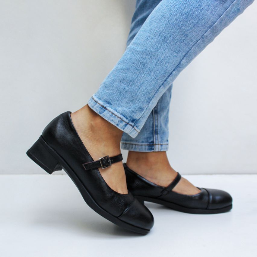 Zapato Puro Cuero 1163 Negro