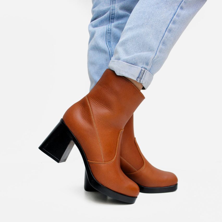 Botin Puro Cuero 1164 Caramelo
