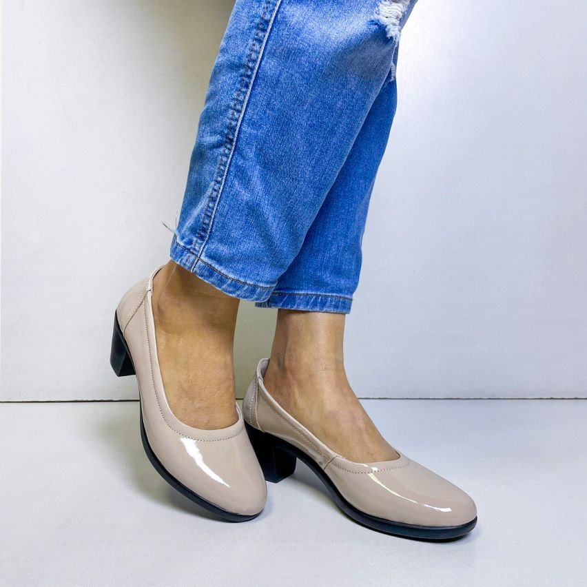 Zapato Puro Cuero 1166 Hueso Charol