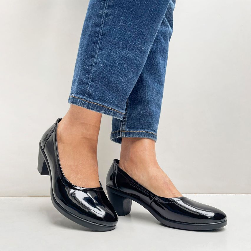 Zapato Puro Cuero 1166 Negro Charol
