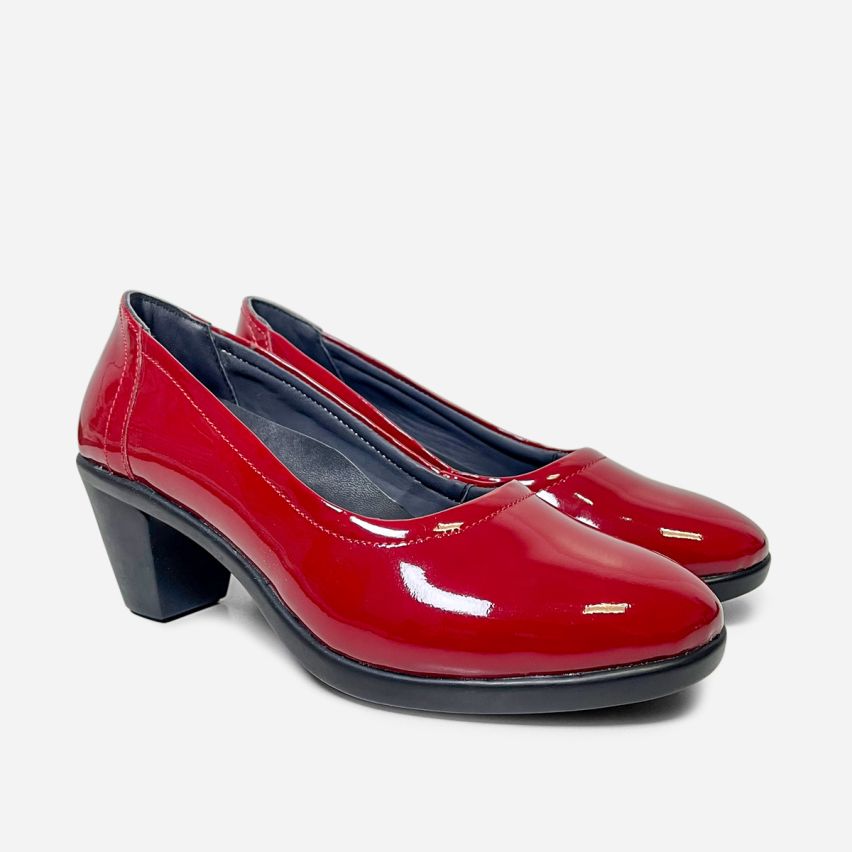 Zapato Puro Cuero 1166 Rojo Charol