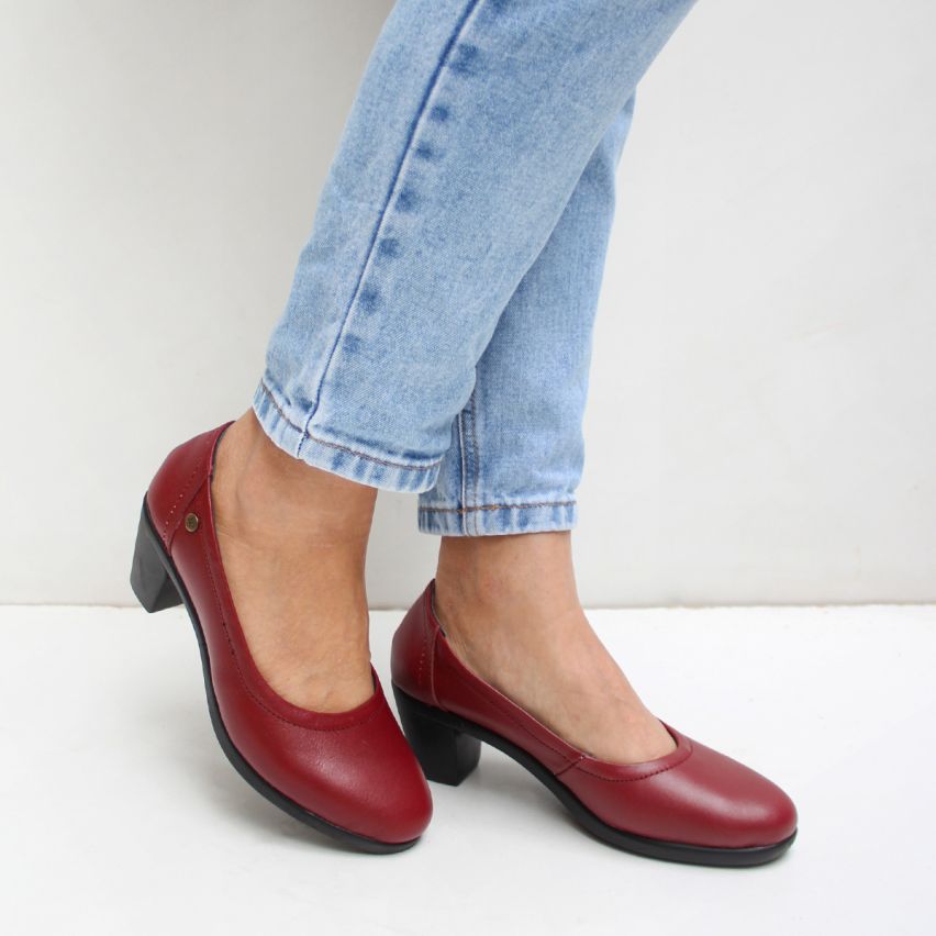 Zapato Puro Cuero 1166 Rojo