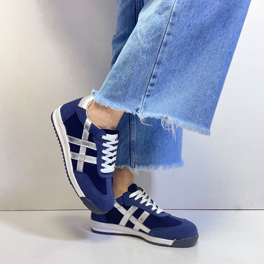 Zapatilla Puro Cuero 1167 Azul
