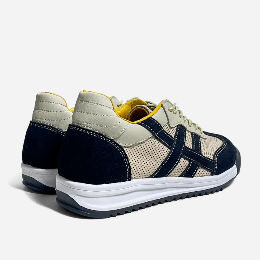 Zapatilla Puro Cuero 1167 Beige/Negro