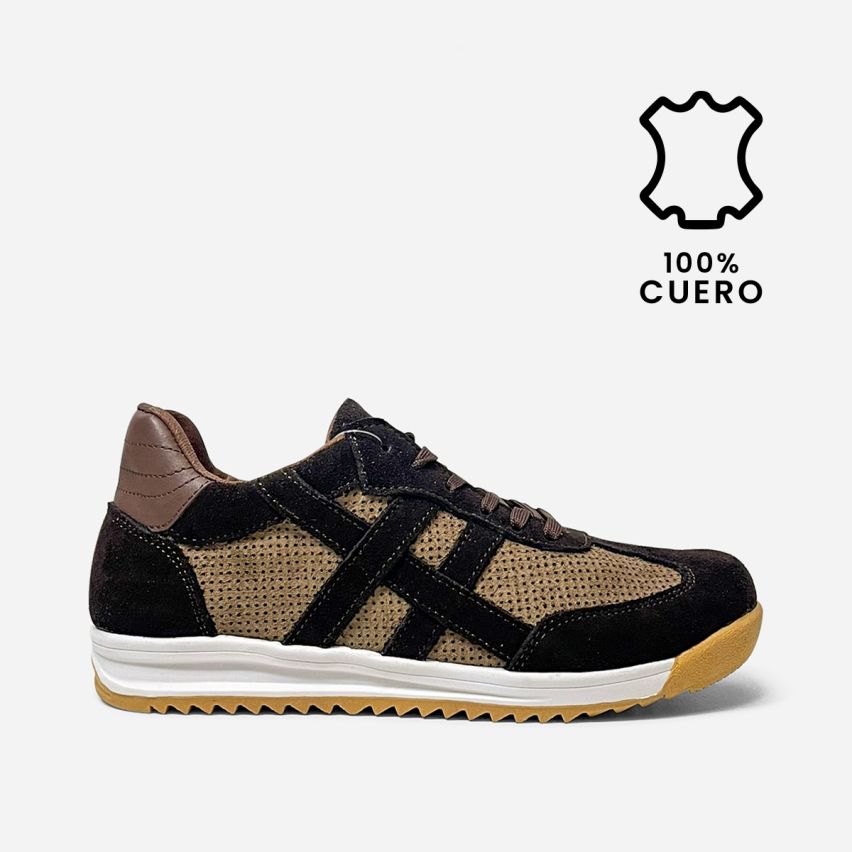 Zapatilla Puro Cuero 1167 Marrón