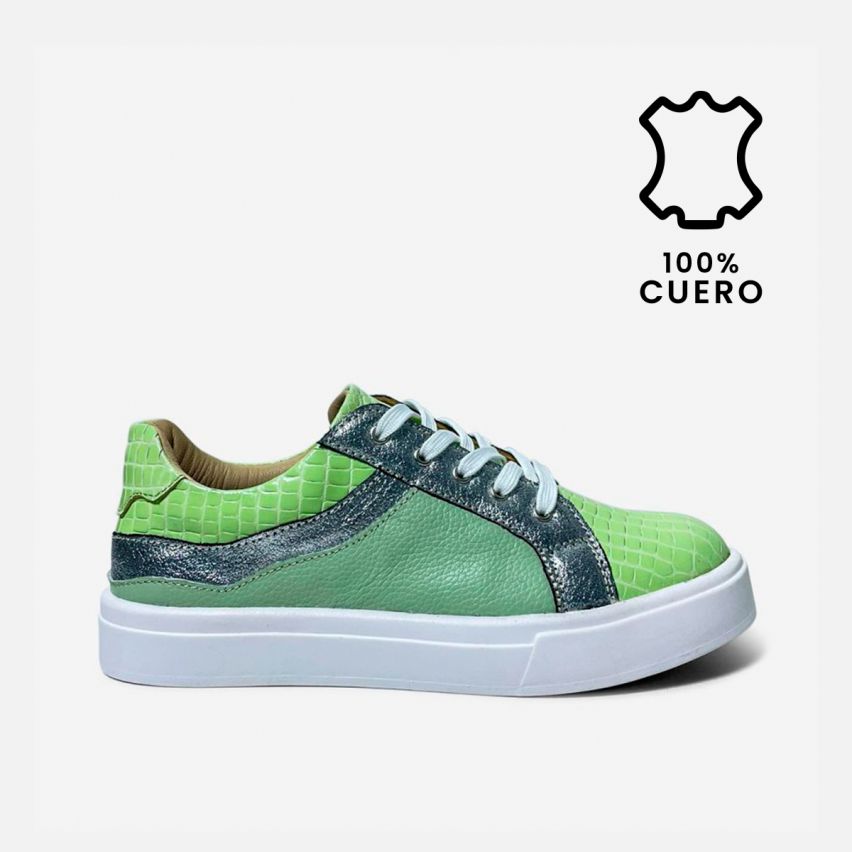 Zapatilla Puro Cuero 1172 Verde