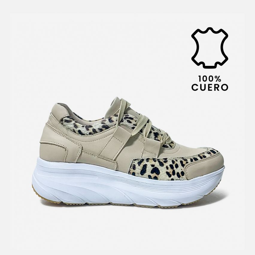 Zapatilla Puro Cuero 1176 Hueso