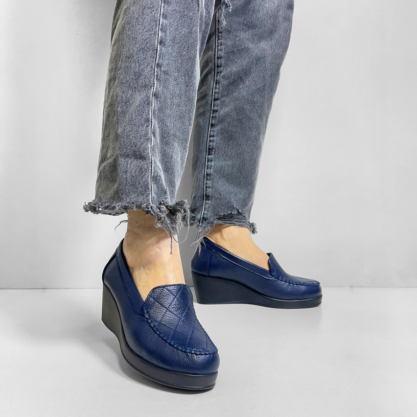 Mocasín Puro Cuero 1178 Azul