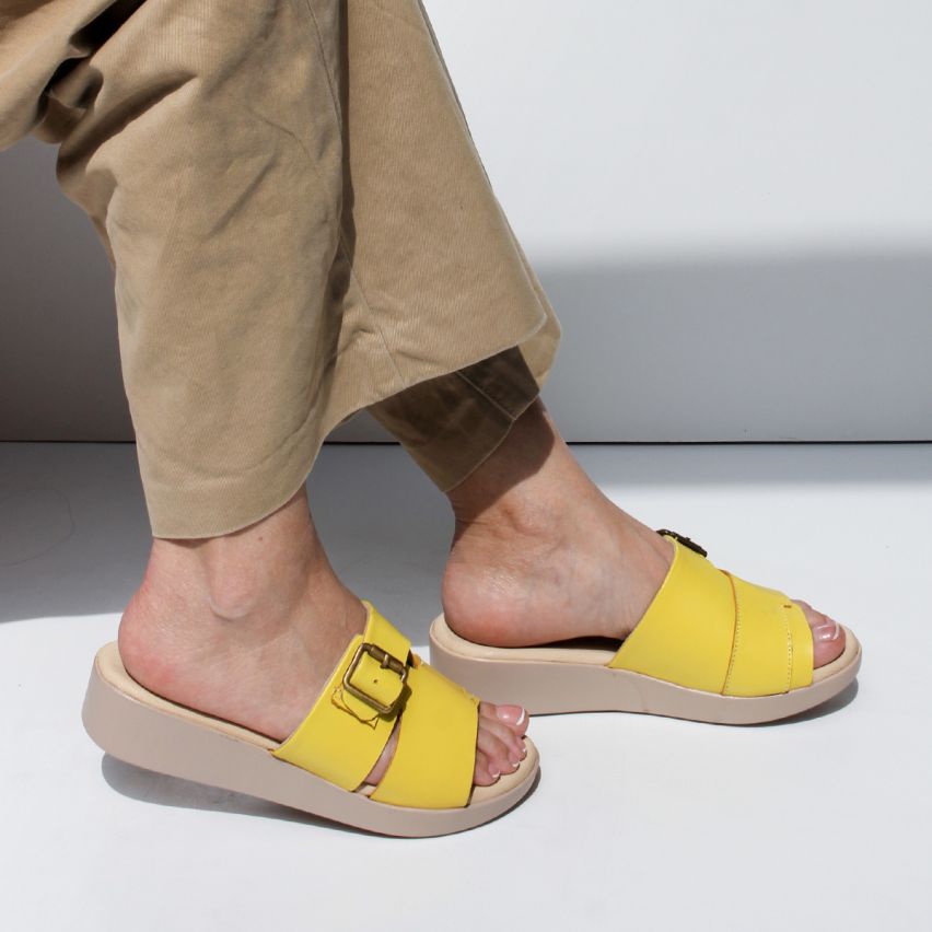 Sandalia Puro Cuero 1132 - Amarillo