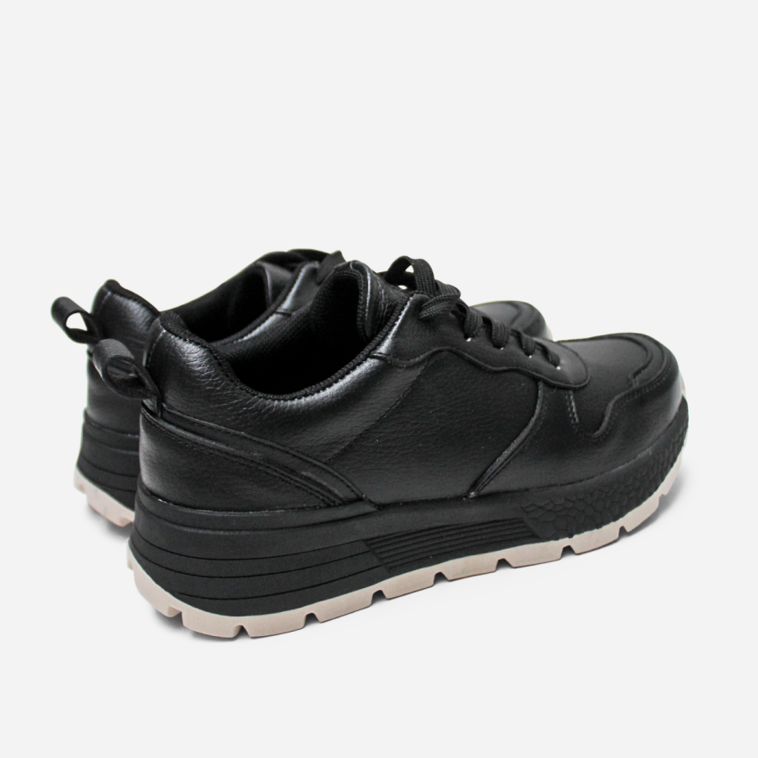 Zapatilla Escolar Puro Cuero 1102-NEG