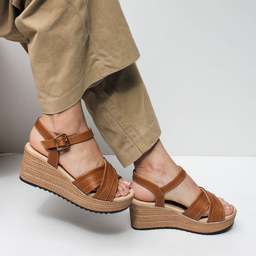Sandalia Puro Cuero 1097C - Caramelo