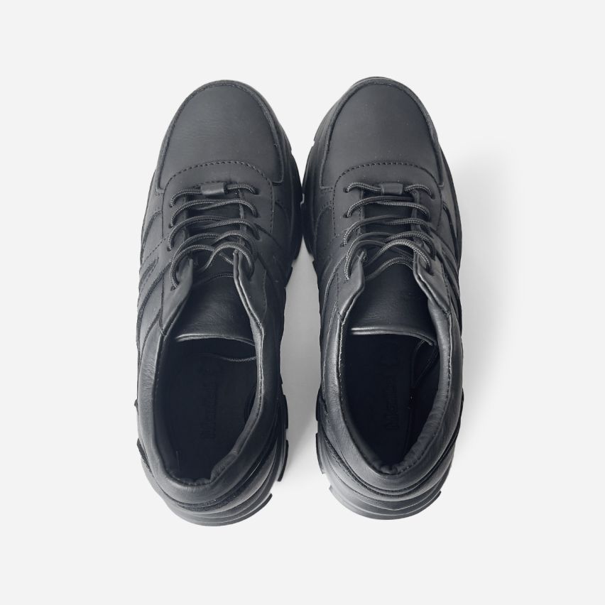 zapatilla  Puro Cuero 787 -  Negro