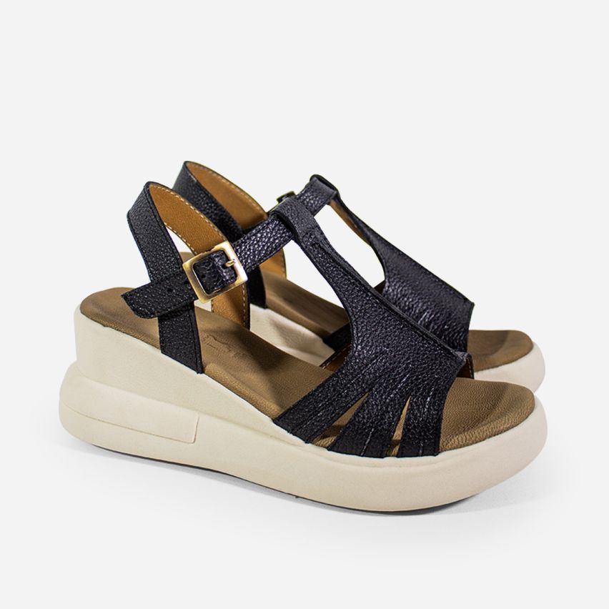 Sandalia Puro Cuero 366 - Negro