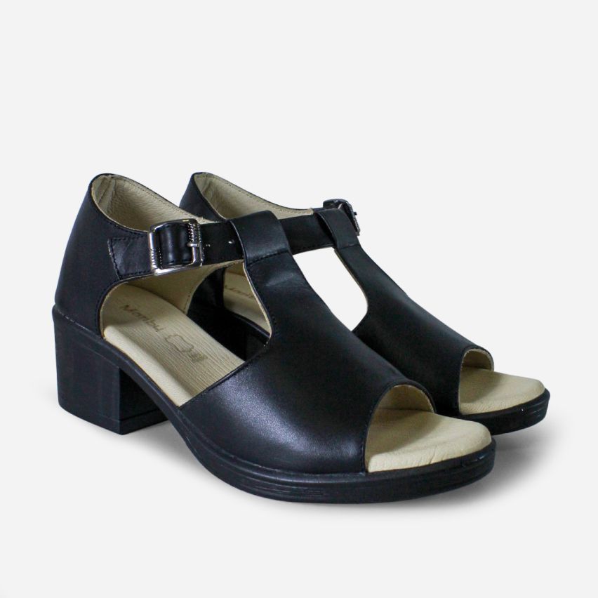 Sandalia Puro Cuero 1130 - Negro