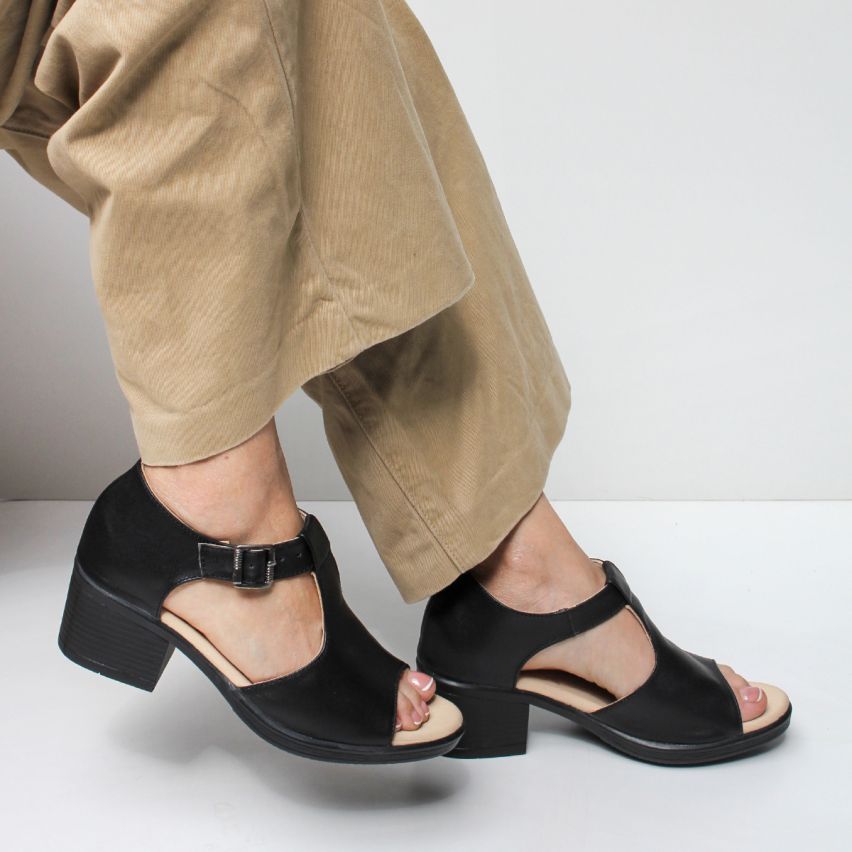 Sandalia Puro Cuero 1130 - Negro