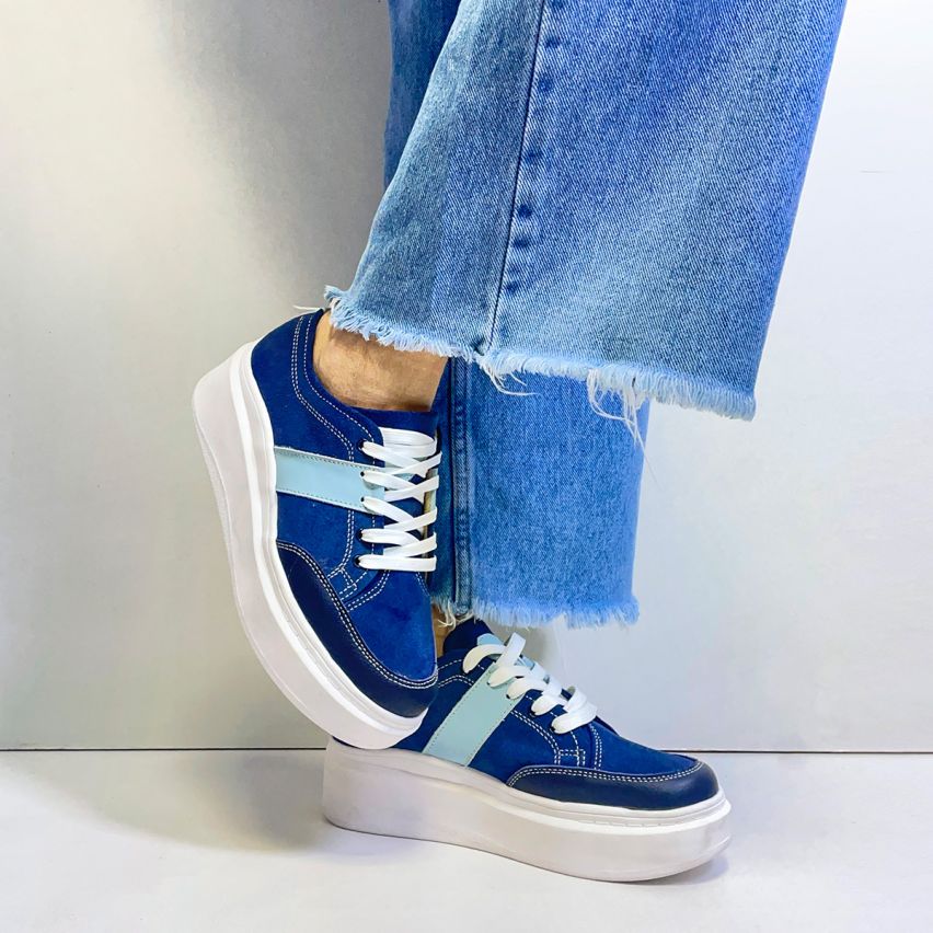 Zapatilla Puro Cuero 508 Azul
