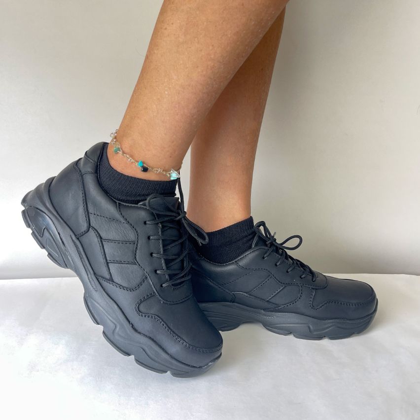 zapatilla  Puro Cuero 785 -  Negro