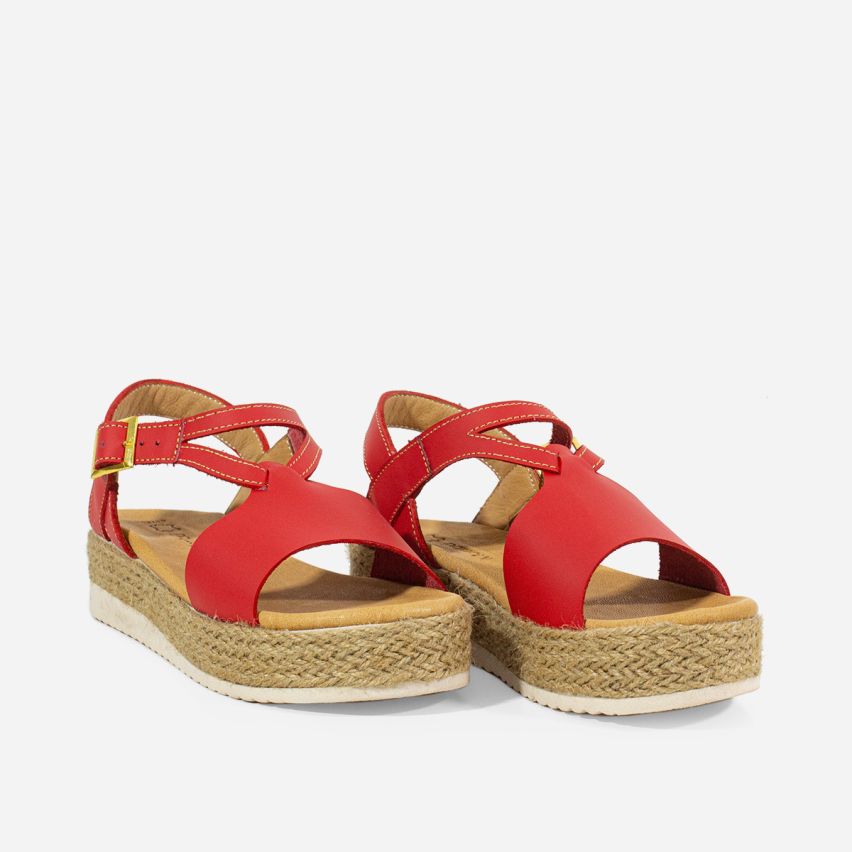 Sandalia Puro Cuero 608 - ROJO