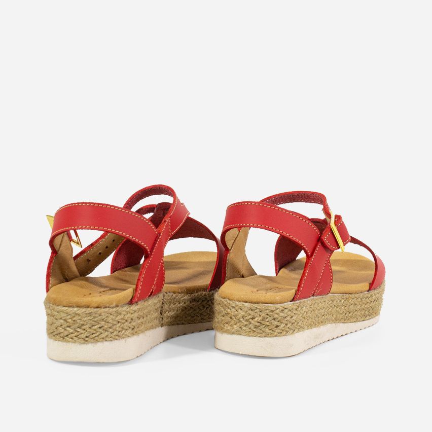 Sandalia Puro Cuero 608 - ROJO