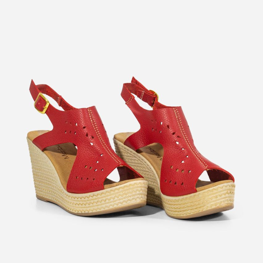 Sandalia Puro Cuero 623 - ROJO