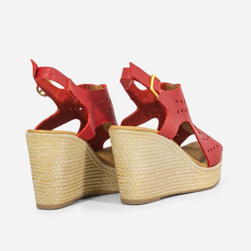 Sandalia Puro Cuero 623 - ROJO