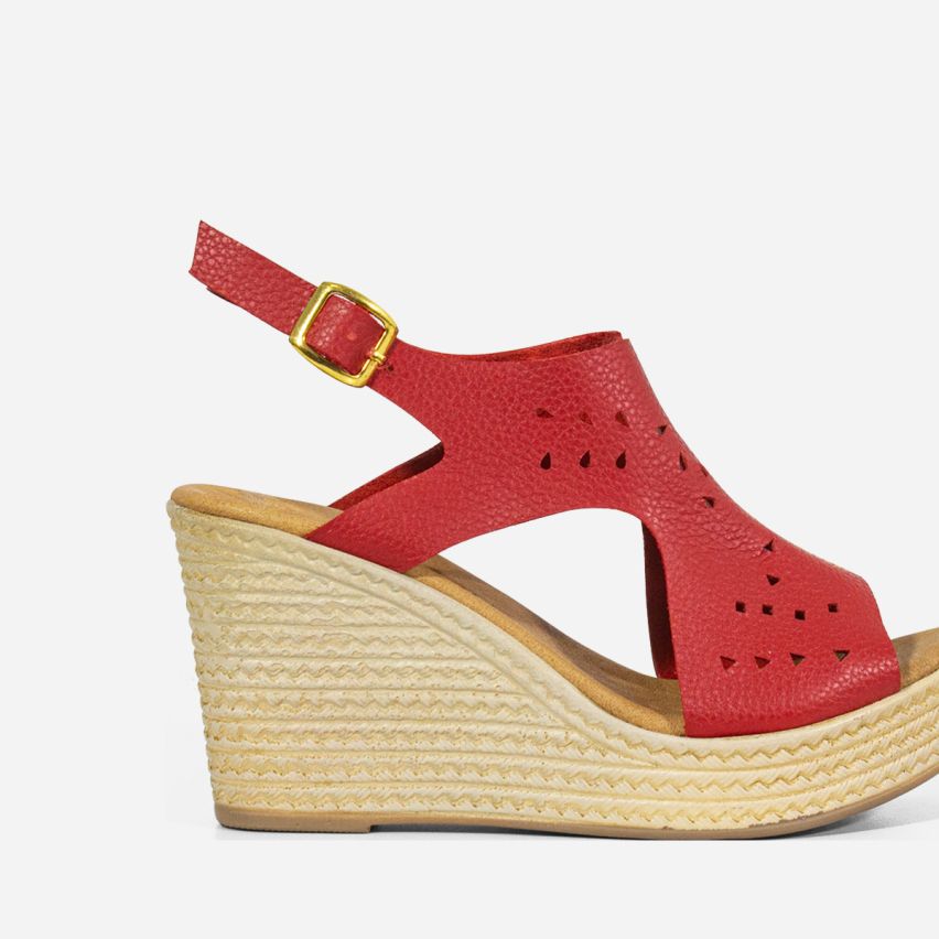 Sandalia Puro Cuero 623 - ROJO