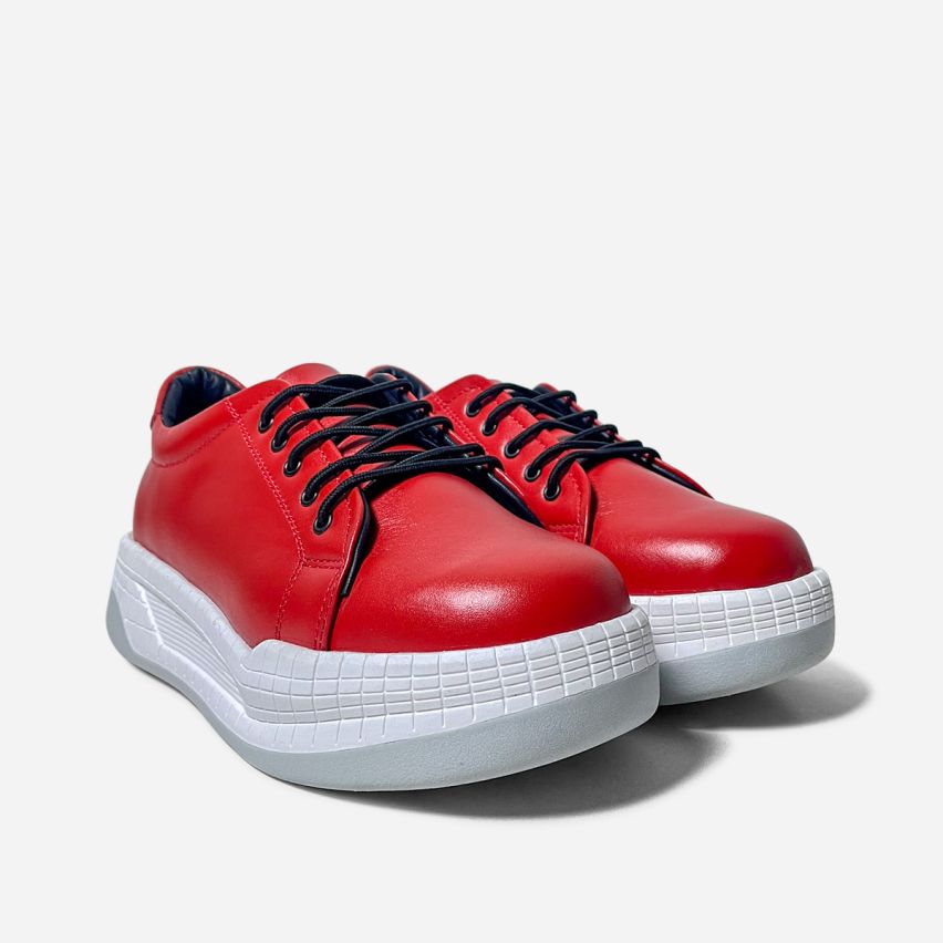Zapatilla Puro Cuero 656 Rojo PLA