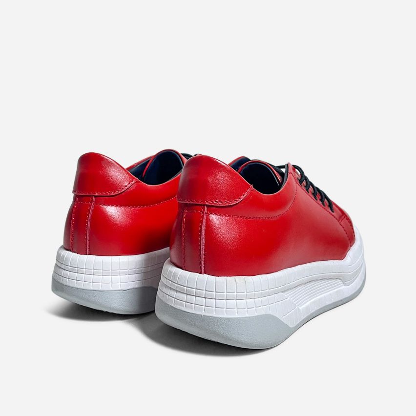 Zapatilla Puro Cuero 656 Rojo PLA