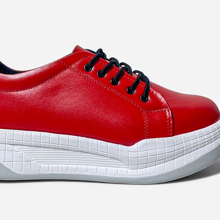 Zapatilla Puro Cuero 656 Rojo PLA