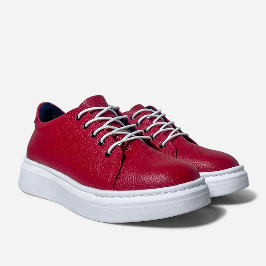 Zapatilla Puro Cuero 656 Rojo