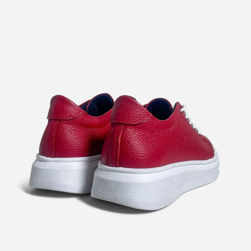 Zapatilla Puro Cuero 656 Rojo