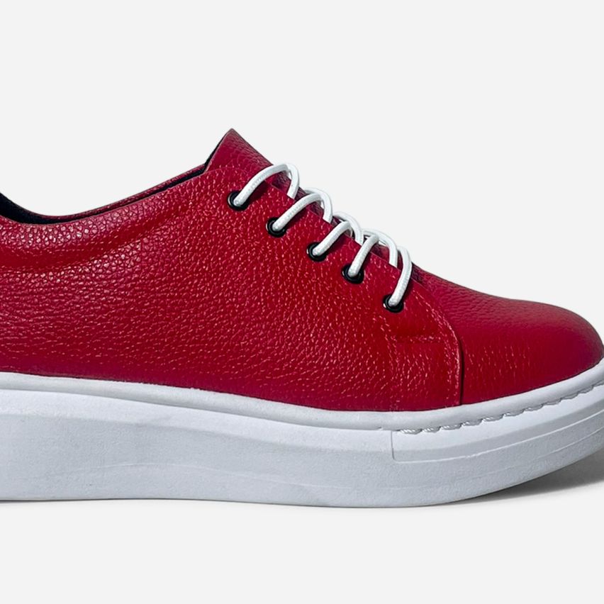 Zapatilla Puro Cuero 656 Rojo
