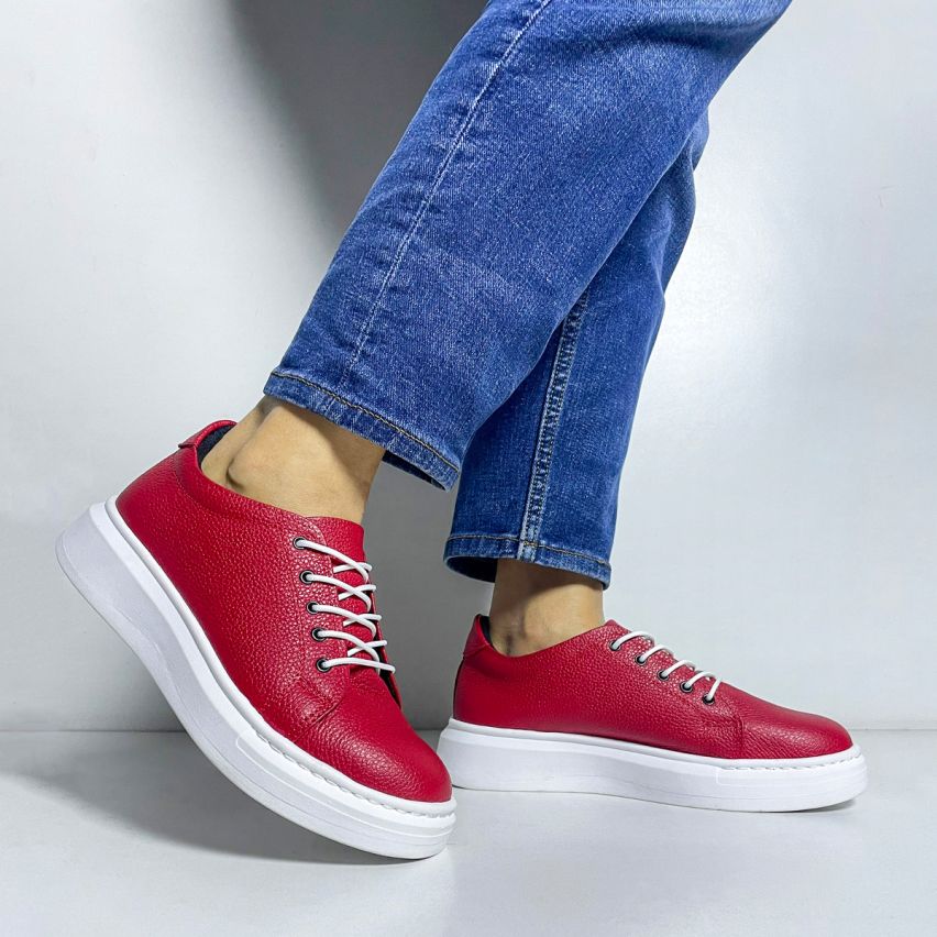 Zapatilla Puro Cuero 656 Rojo