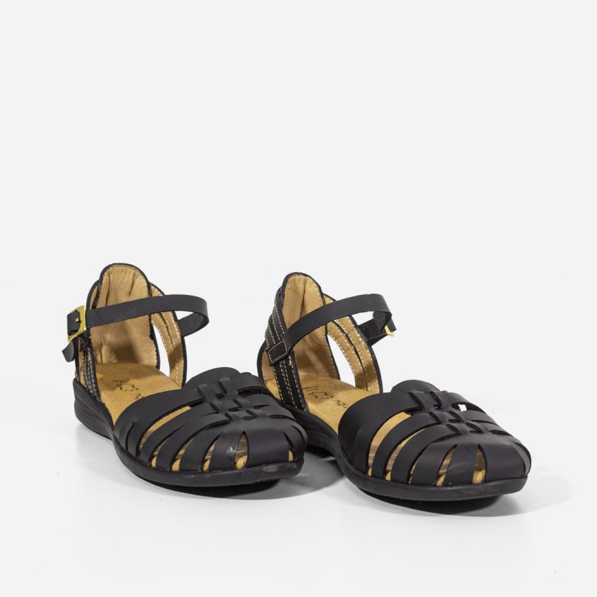 Sandalia Puro Cuero 657 - NEGRO