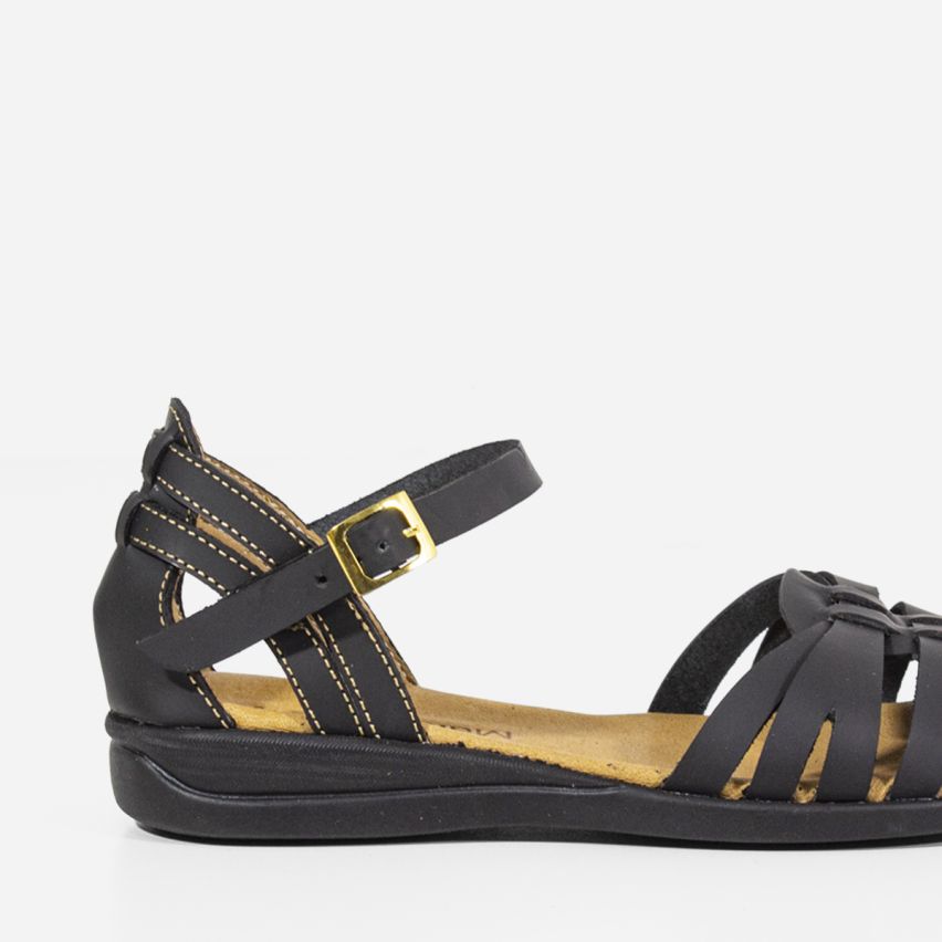 Sandalia Puro Cuero 657 - NEGRO