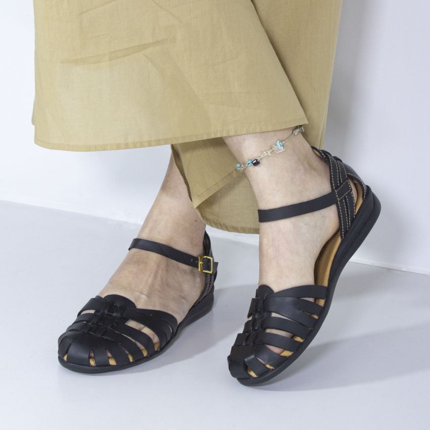 Sandalia Puro Cuero 657 - NEGRO