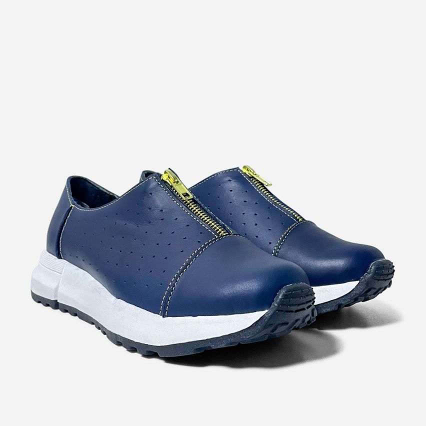 Zapato Puro Cuero 685 Azul