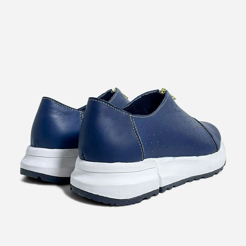 Zapato Puro Cuero 685 Azul
